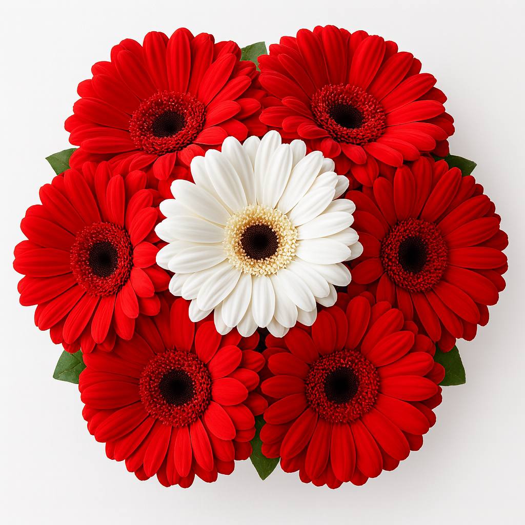 Kırmızı Beyazlı Gerbera Buketi - Görsel 3